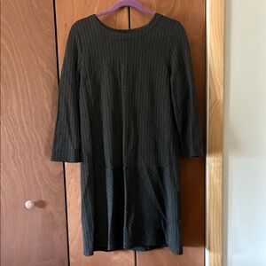 J. Jill Charcoal Grey Pinstripe Long Sleeve Dress Size M